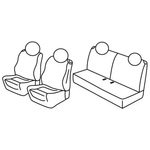 Set coprisedili Nero/Blu Fiat 500 07/07>06/15 Fiat 500C 07/09>06/15 C15003D